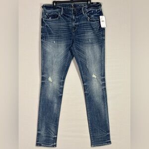 PRPS Cayenne Super Skinny Stretch Jeans Indigo Distressed Men’s 36 NWT $228